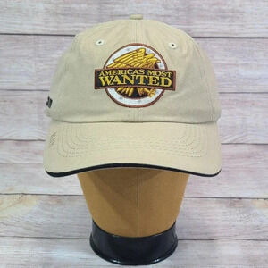 Vintage America's Most Wanted Strapback Cap Max Hat Beige AMW TV Show Adjustable